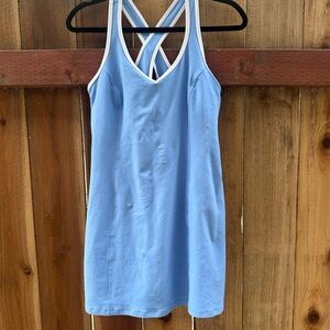 Beyond Yoga Starting Line Dress - Flower Blue, L